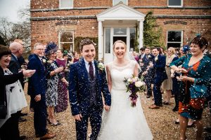 Bride and Groom confetti at Shottle Hall Derbyshire