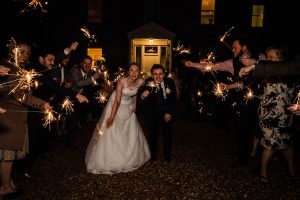 Bride and Groom sparkler shoot at Shottle Hall Derbyshire